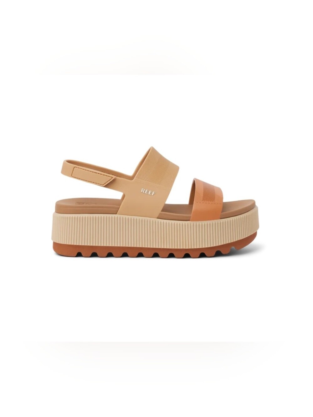 Reef Two-Tone Tan & Cognac Slide Sandals - Picture 2 of 8